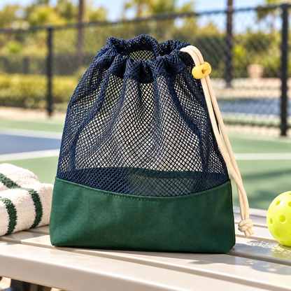 Homenzio Mesh Drawstring Pickleball Bag